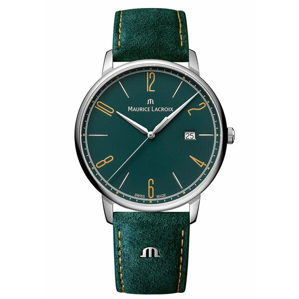 Zielony zegarek Maurice Lacroix Eliros Date EL1118-SS001-620-5