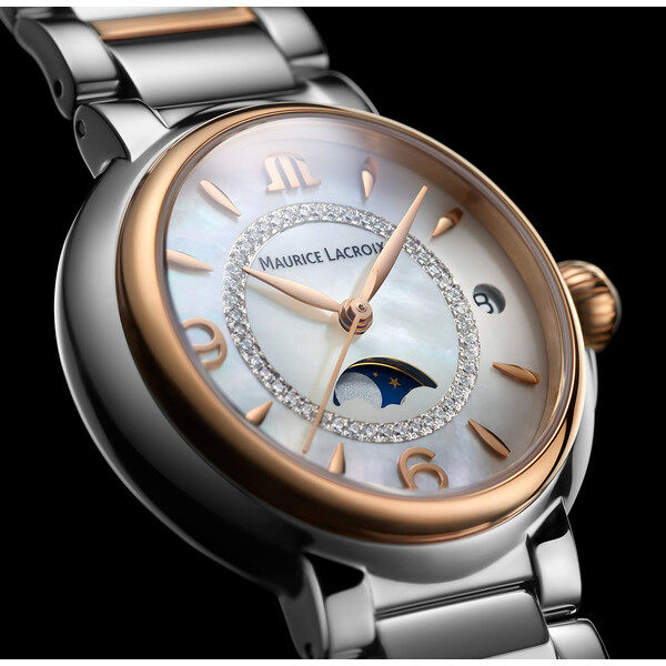 Maurice Lacroix Fiaba Moonphase FA1084-PVP13-150-1 zegarek damski z diamentami.