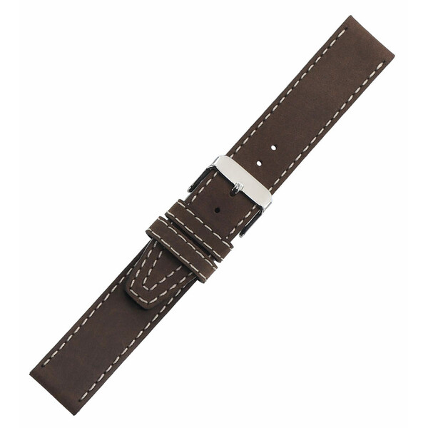 Pasek do zegarka Di-Modell Nevada brązowy z białym szyciem