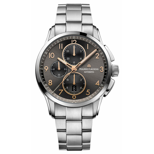 Klasyczny męski zegarek chronograf na bransolecie Pontos Chronograph 43 mm