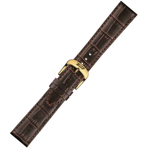 Pasek T600042561 w kolorze brązowym do zegarków Tissot Visodate Quartz
