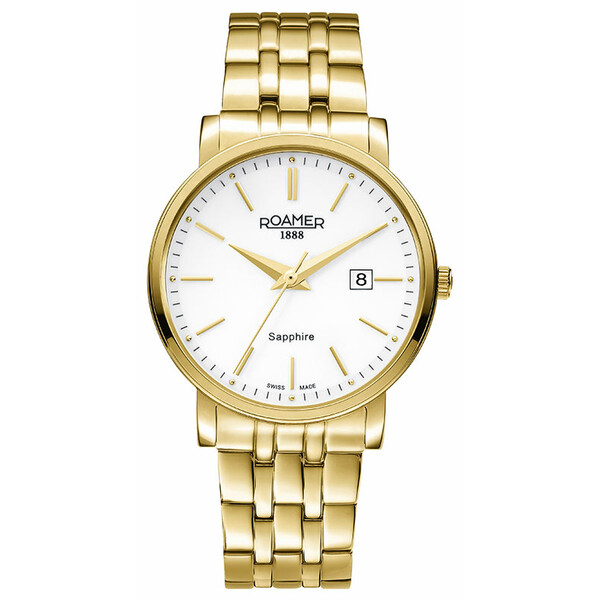 Roamer Classic Line Gents 709856 48 25 70 pozłacany zegarek męski.