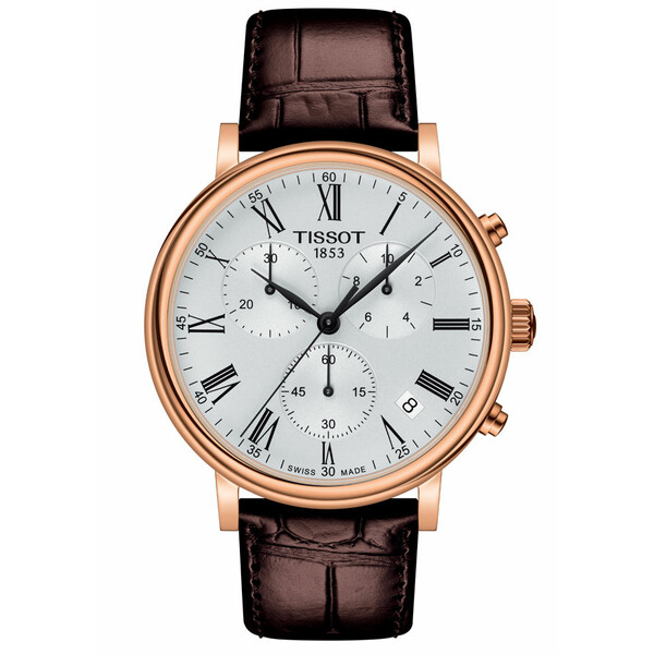 Zegarek męski Tissot Carson Premium Chronograph T122.417.36.033.00 ze srebrną tarczą