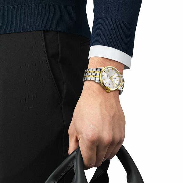 Tissot Classic Dream Swissmatic T129.407.22.031.01 zegarek męski złocony na bransolecie.