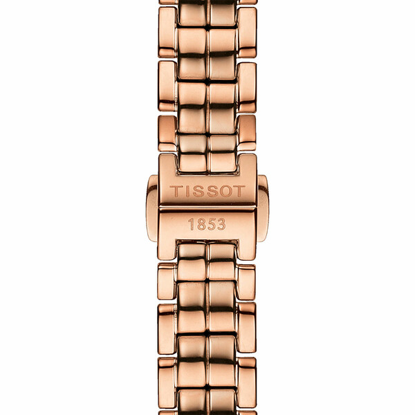 Pozłacany zegarek damski różowe złoto Tissot.