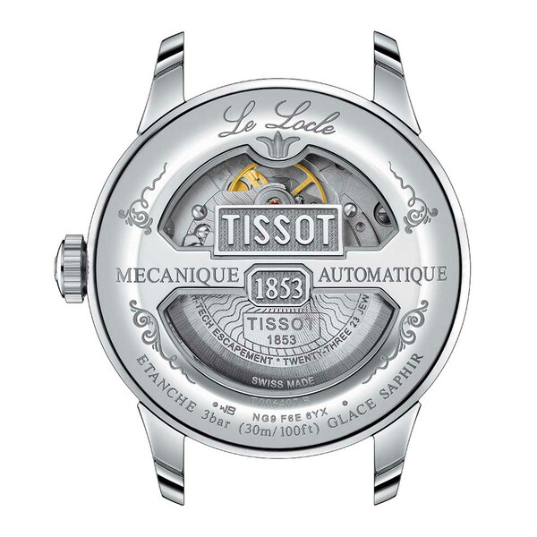 Pięknie zdobiony dekiel zegarka Tissot Le Locle T006.407.16.053.00
