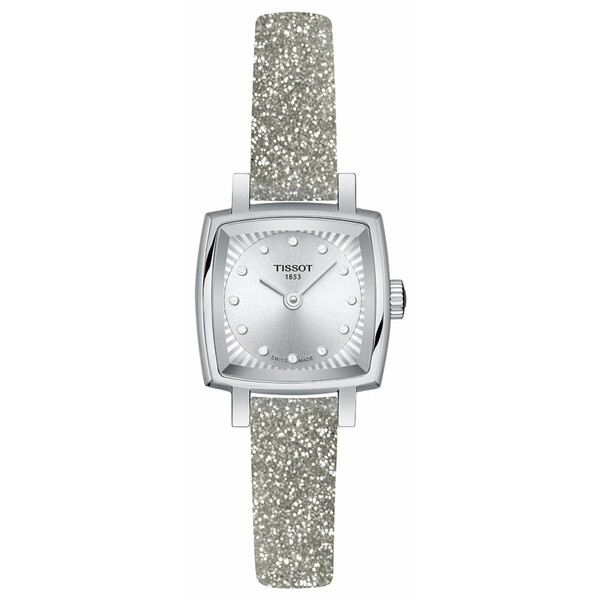 Kwadratowy zegarek damski na srebrnym pasku Tissot