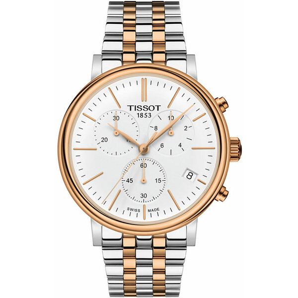 Tissot T122.417.22.011.00 Carson Premium Chronograph męski zegarek klasyczny z chronografem