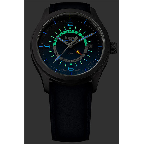 Zegarek Traser P59 Aurora GMT Blue 107035 w ciemności