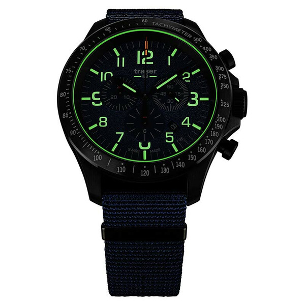 Traser P67 Officer Pro Chronograph Blue 109461 zegarek podświetlany technologią trigalight®.