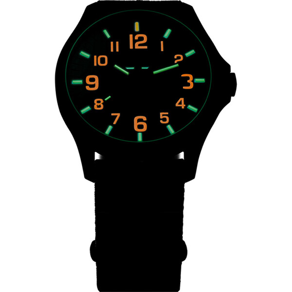 Podświetlenie zegarka Traser P67 Officer Pro GunMetal Black / Orange 107425