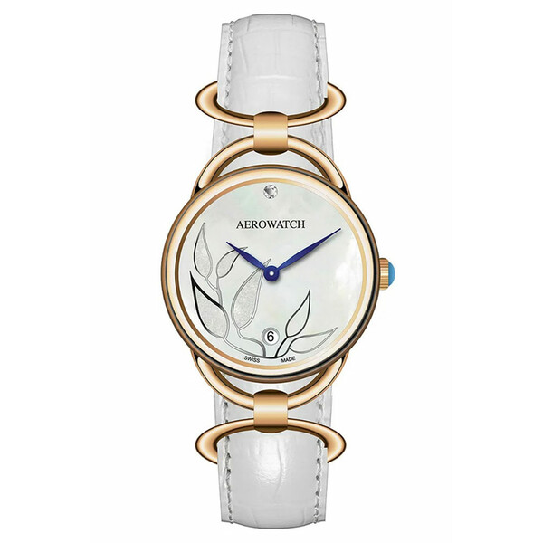 Pozłacany zegarek biżuteryjny 
Aerowatch Sensual Tea Leaves