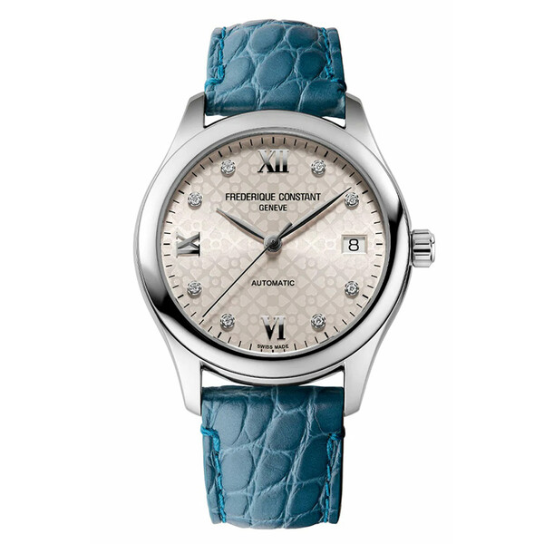 Szwajcarski zegarek na pasku skórzanym Frederique Constant Ladies Automatic