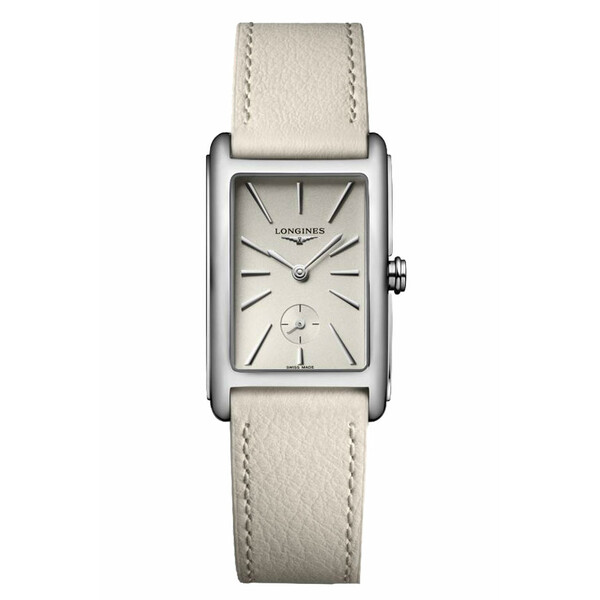 Elegancki zegarek na skórzanym pasku Longines DolceVita L5.512.4.79.2