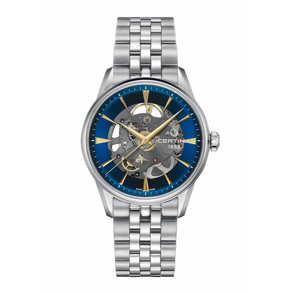 Męski zegarek szkieletowy Certina DS-1 na bransolecie