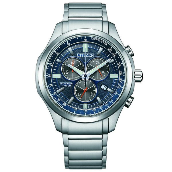 Tytanowy zegarek Citizen AT2530-85L z tarczą w kolorze niebieskim
