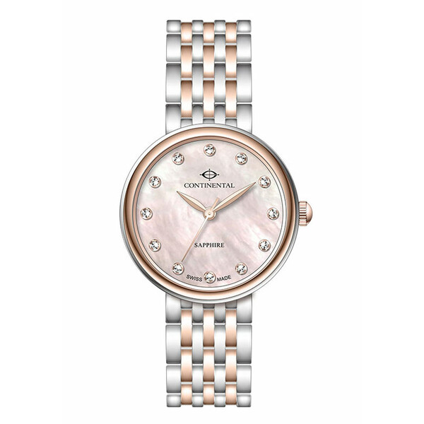 Srebrno-złoty zegarek damski Continental na bransolecie
