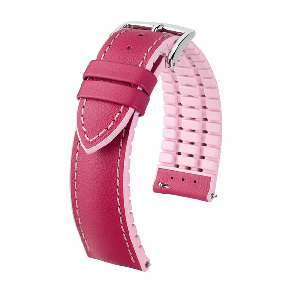 Wodoodporny pasek do zegarka damskiego Hirsch Lindsey kolor różowy 18 mm