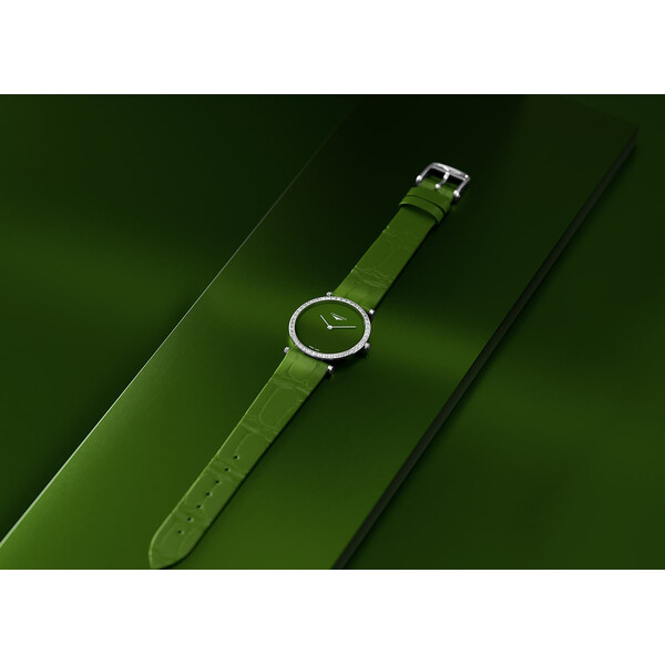 Zielony zegarek damski Longines