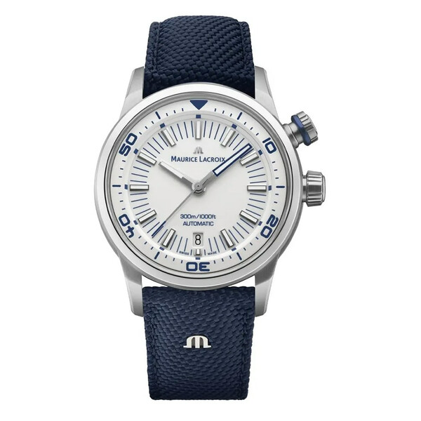 Zegarek diver Maurice Lacroix na tekstylnym pasku z logo M