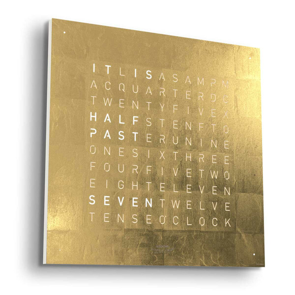Zegar Qlocktwo Gold 90 cm w języku angielskim