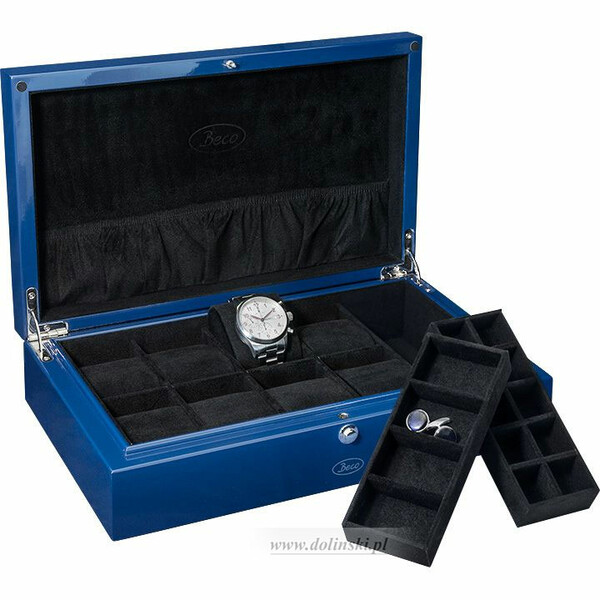 Pudełko Beco Blue 309309 na 8 zegarków i biżuterię