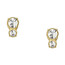 Pozłacane kolczyki sztyfty z kryształkami Fossil