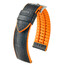 Czarny pasek do zegarka Hirsch Andy z pomarańczowym spodem i krawędziami 18 mm