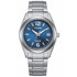 Tytanowy zegarek damski Citizen Super Titanium FE6151-82L z niebieską tarczą.
