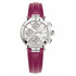 Sportowy zegarek damski z diamentami i różowym paskiem skórzanym Herbelin