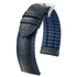 Czarny pasek do zegarka Hirsch Andy z niebieskim spodem i krawędziami 18 mm