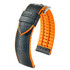 Czarny pasek do zegarka Hirsch Andy z pomarańczowym spodem i krawędziami 22 mm