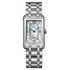 Srebrny zegarek damski Longines z prostokątną kopertą