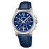 Męski zegarek Festina z chronografem i niebieskim paskiem skórzanym