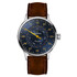 Męski zegarek jednowskazówkowy MeisterSinger Pangaea na brązowym pasku skórzanym